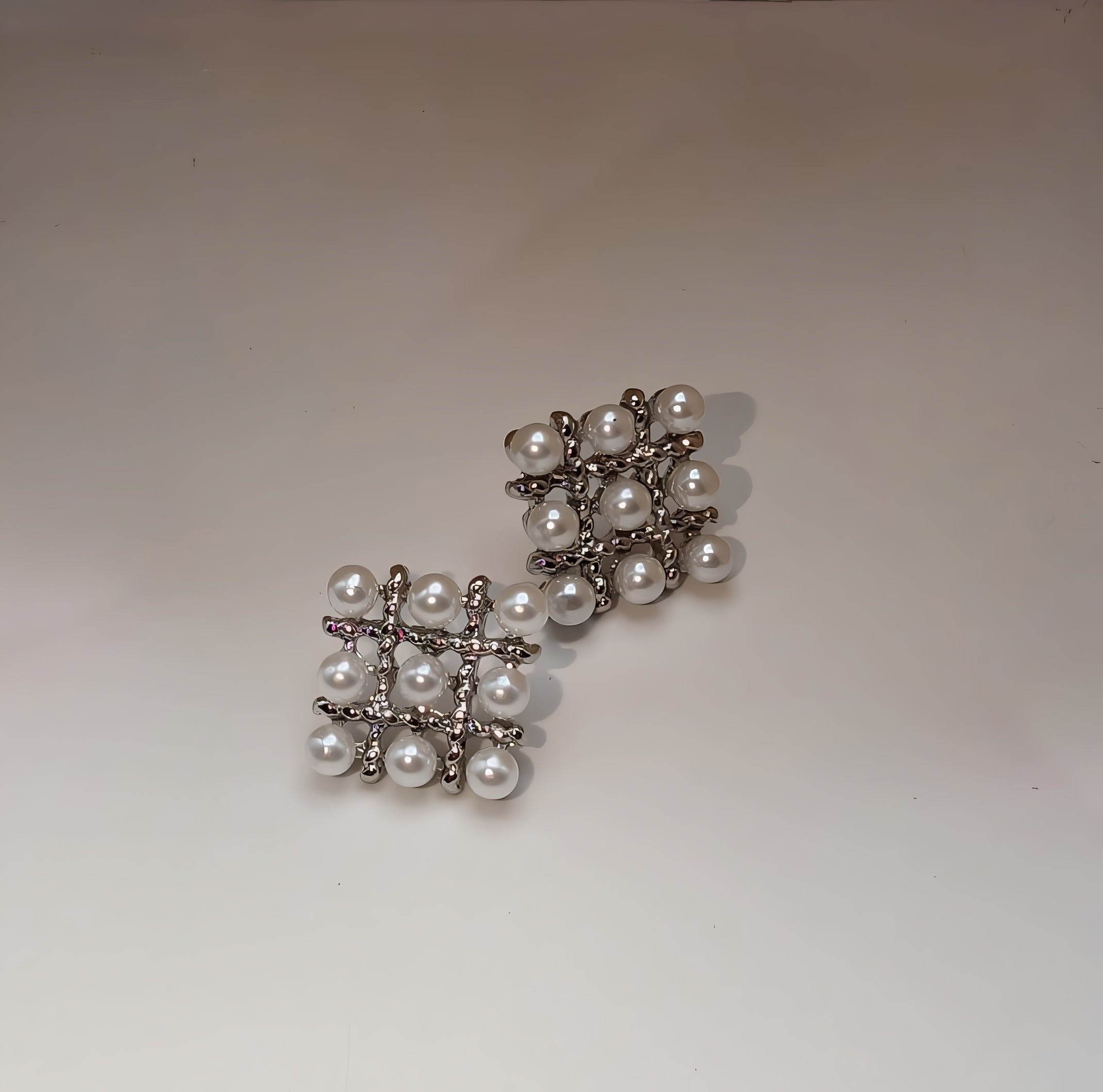 Pearl Square Korean Earrings