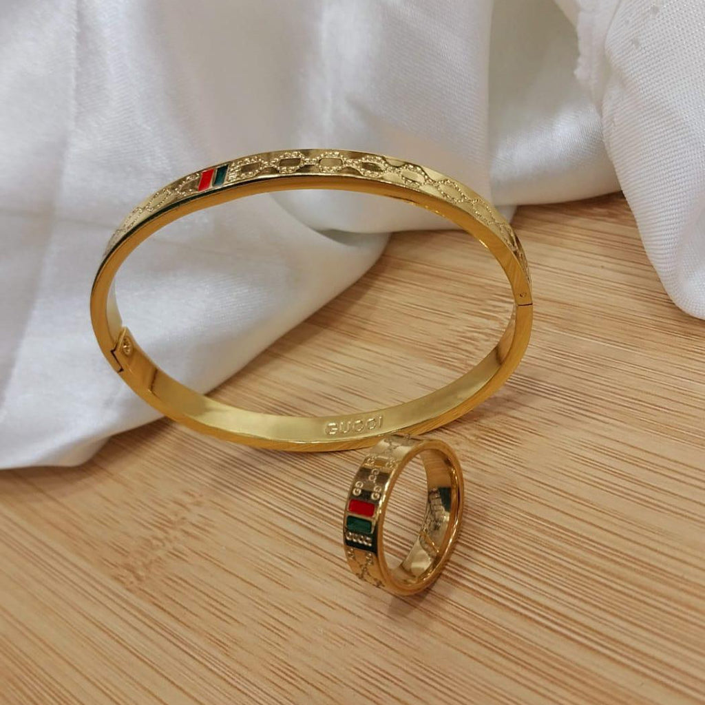 Gold  Bangles with Matching Ring