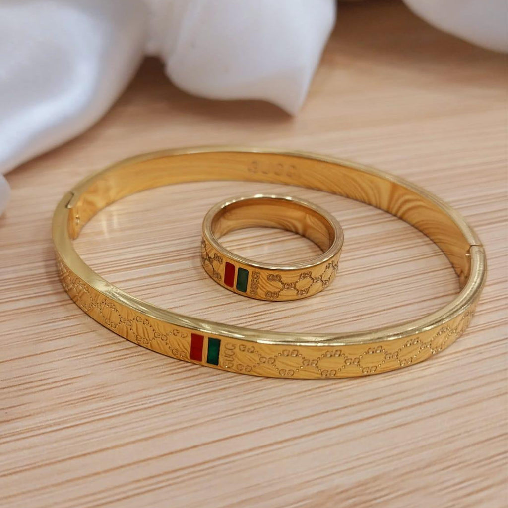 Gold  Bangles with Matching Ring