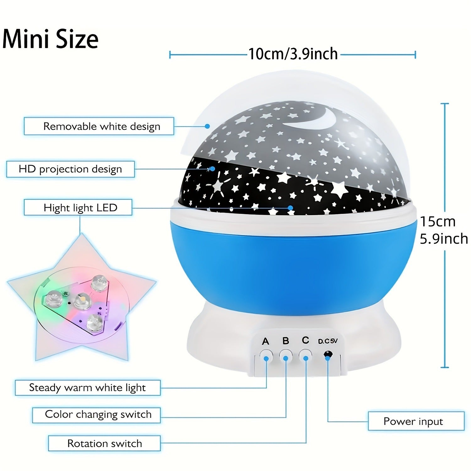 360° Rotating Star Master Projection Lamp
