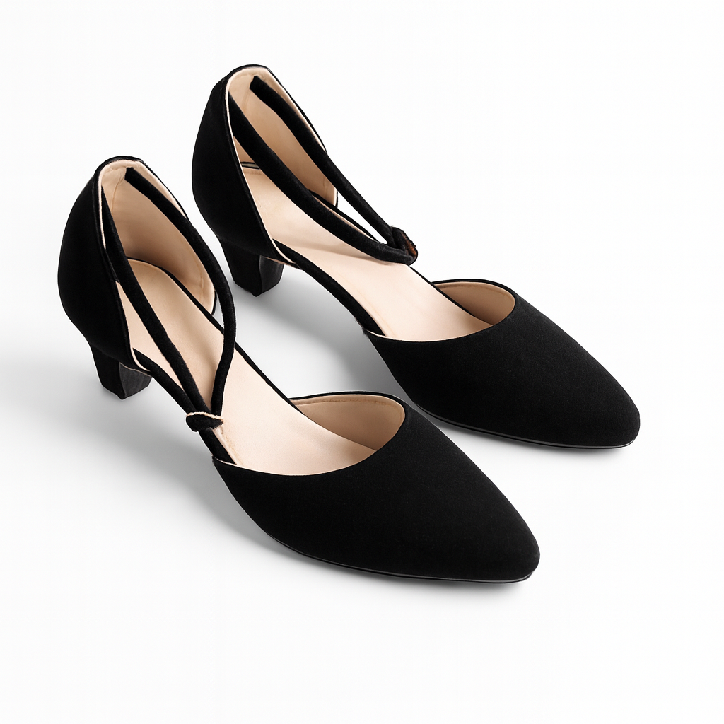 Stylish Velvet Heel Pump Shoes