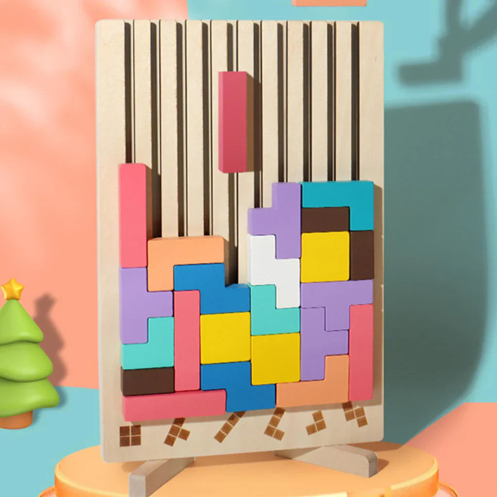 Wooden Puzzle Tetris Game