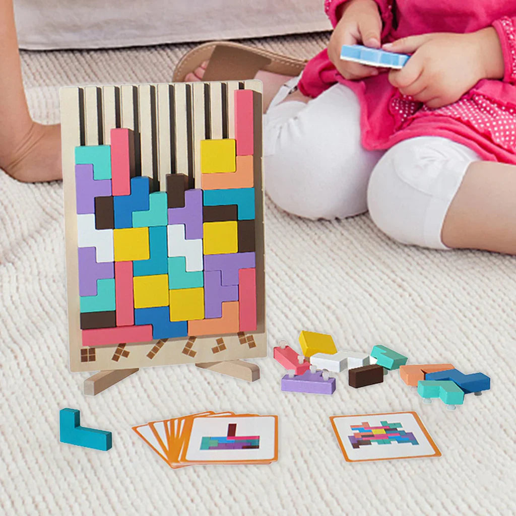 Wooden Puzzle Tetris Game