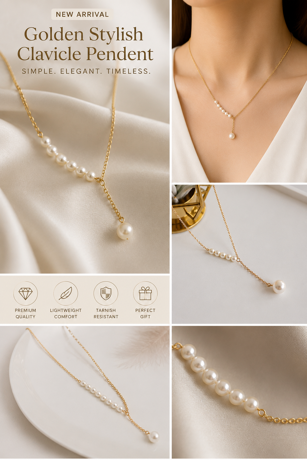 Golden / Silver Stylish Clavicle Pendent