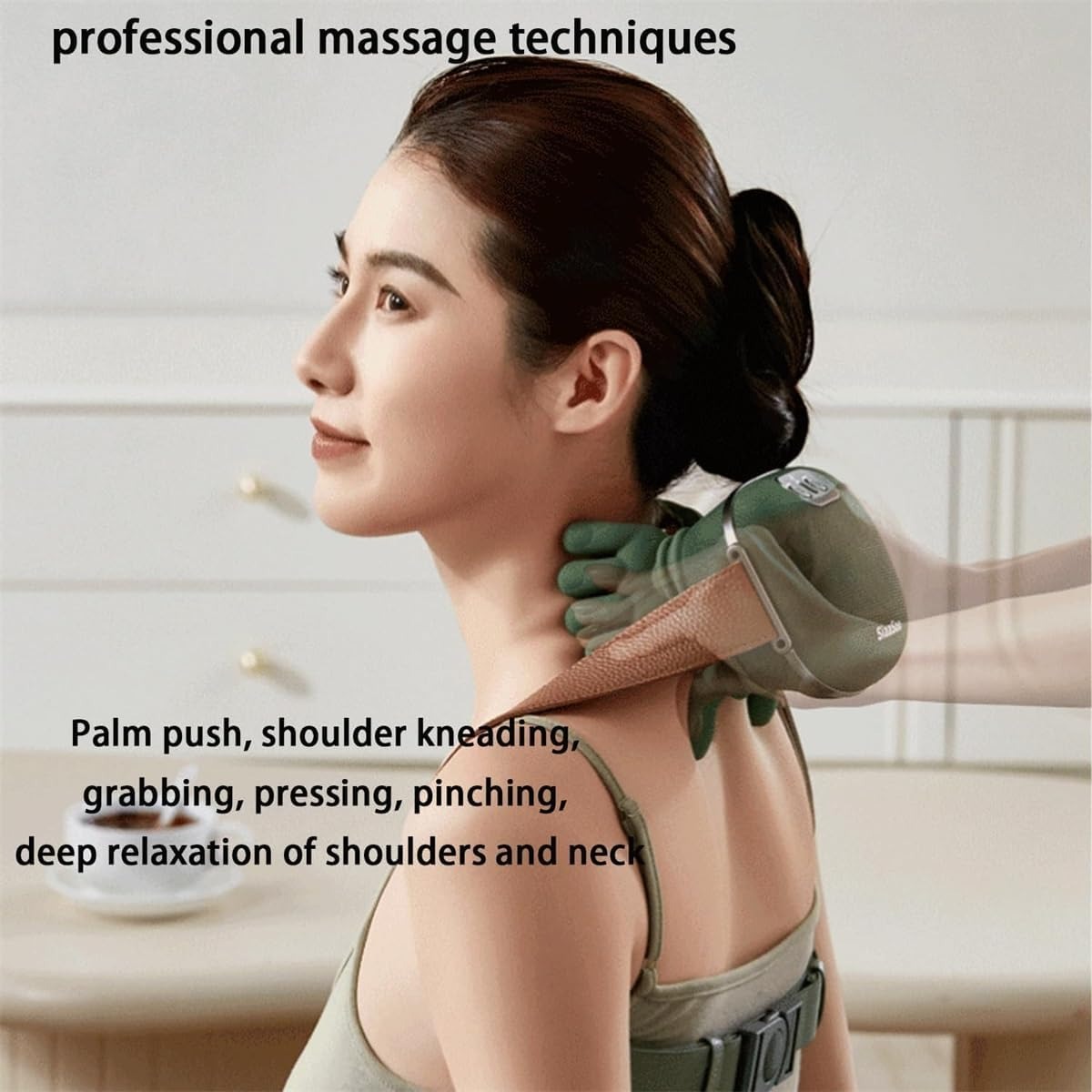 Smart Finger Pressure Neck Massager – Electric Deep Kneading Heated Back
