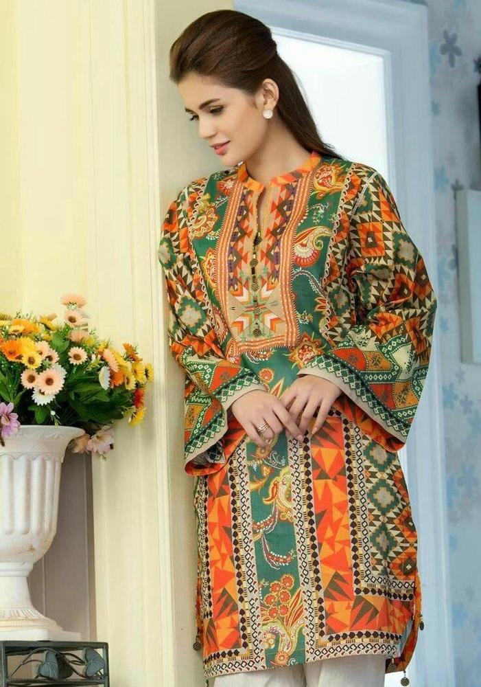 1 Piece Unstitched Digital Swiss Lawn Shirt For Girls & Women