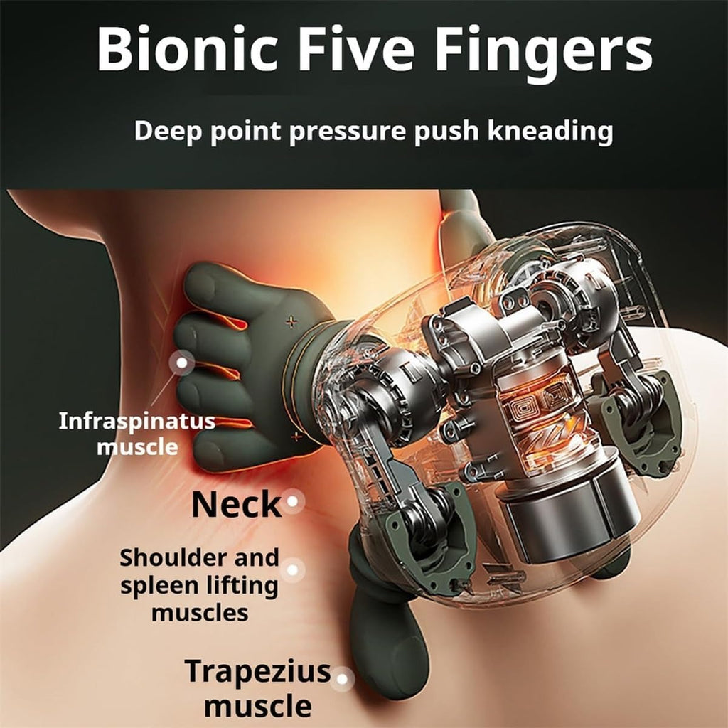 Smart Finger Pressure Neck Massager – Electric Deep Kneading Heated Back