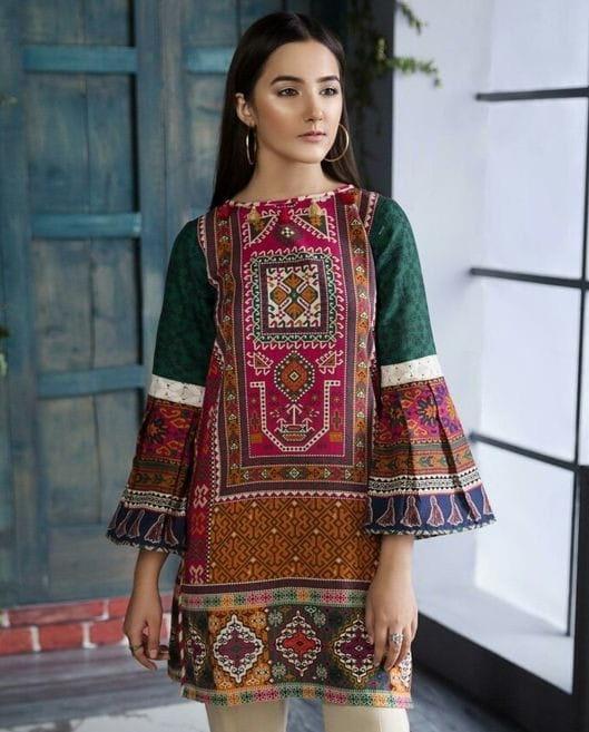 1 Piece Unstitched Digital Swiss Lawn Shirt For Girls & Women
